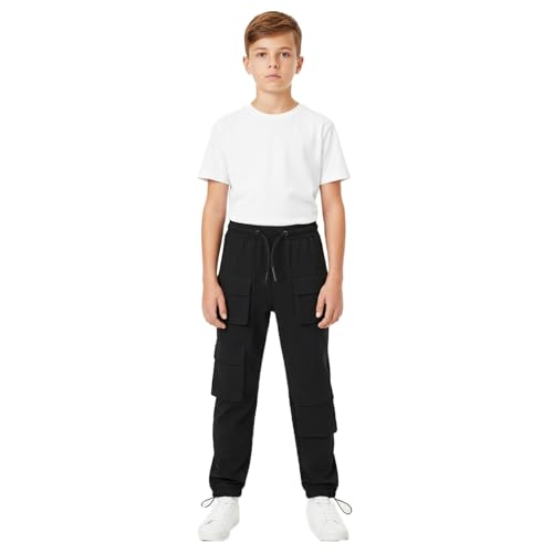 Image of A2Z 4 Kids Boys Active Cargo Trousers - Cargo Trouser 719 Black 11-12