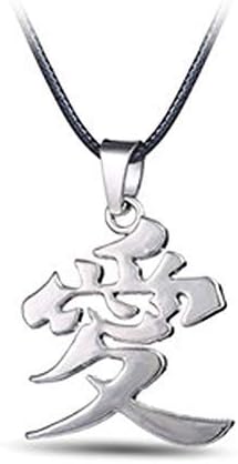DUNSHUI Necklace,Anime Naruto for Men Rope Chain Metal Gaara Gourd Love PendantWomen Jewelry Cosplay Punk Choker Kolye New