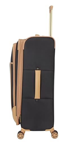 Image of Dockers Seahorse Softside Expandable 8-Wheel Spinner Travel Checked Luggage, 24-Inch, Black