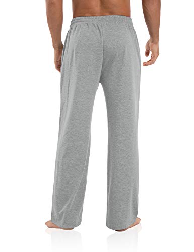 Agnes Urban Men's Joggers Sweatpants Open Bottom Straight Leg Casual Loose Fit Running Athletic Jersey Pants With Pockets Light Grey #TOP3