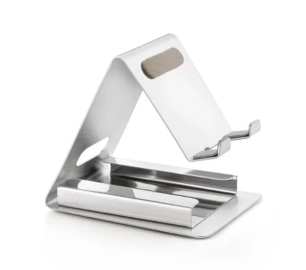 Enchanting Homes Stainless Steel Mobile Phone Stand with Card Holder | Mobile Holder with Card Holderfor Desk, Office, Home & Travel-picture-12