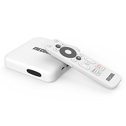 Electronics Mecool Set-top Boxes KM2 Smart TV Box Netflix 4K Amlogic S905X2-B Android 10 DDR4 2GB 8GB SPDIF (White UK Plug)