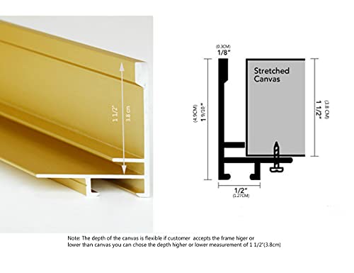 Image of DIY Metal Floating Frame for 14X18 Canvas Painting Art,1 1 /2 inch(3.8cm) Depth, Floater Frame,Mental Frame Kit, Cut to Pieces,Not Include Canvas or Mat Brushed Silver Frame