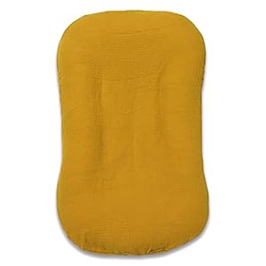 Hooyax Muslin Baby Lounger Cover Soft Organic Cotton Slipcover Fits Newborn Lounger for Baby Boys and Girls (Ginger)