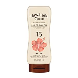 Hawaiian Tropic Sheer Touch Ultra Radiance Lotion Sunscreen SPF 15, 8oz | Hawaiian Tropic Sunscreen SPF 15, Sunblock, Broad Spectrum Sunscreen, Oxybenzone Free Sunscreen, Body Sunscreen, 8oz