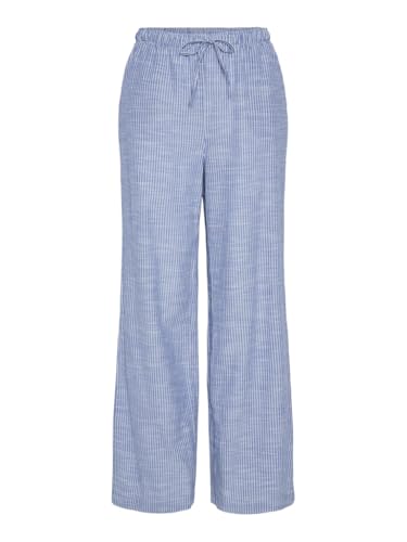 Pantalon femme PIECES Pcapia Hw Wide Pants coupe fluide et taille haute