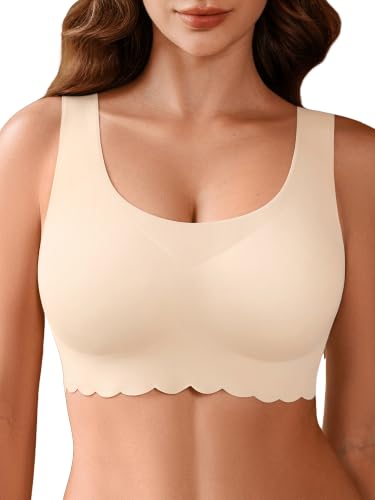 Cuteio Pullover Sleep Bras for Women Rosebeige M