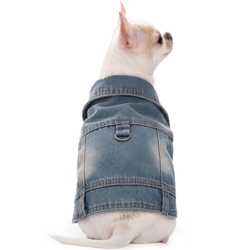 Chaqueta de mezclilla para perros talla pequeña miniatura 4