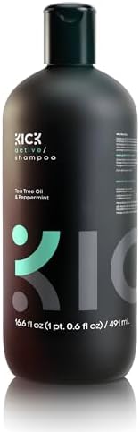 Kick Mens Shampoo - Peppermint & Tea Tree for Oil Control - Sulfate-Free, Refreshing Formula - Anti-Dandruff and Scalp Soothing - Shampoo for Oily Hair - Cruelty-Free - 16.6oz
