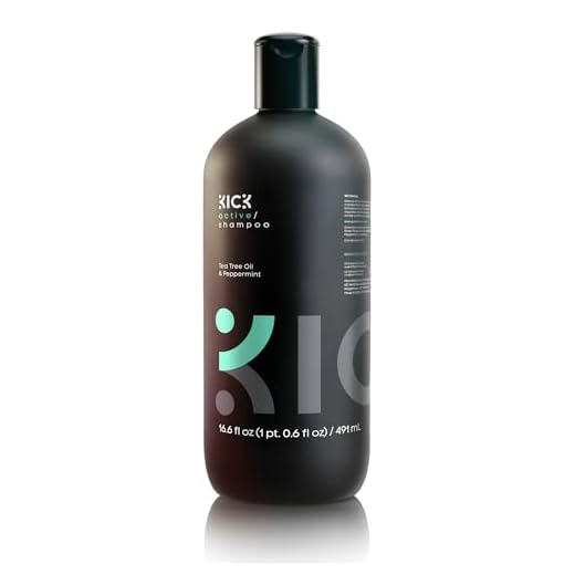 Kick Mens Shampoo - Tea Tree Oil and Peppermint Shampoo - Itchy Scalp Treatment Mens Shampoo for Thinning Hair - No Sulfates -Powerful Anti Dandruff Shampoo for Men & Women, 509 ml -17.2 ounces