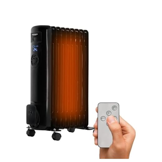 Wintem Radiatore ad Olio Elettrico 1500W, 9 Elementi da 140mm con Termostato Regolabile, Funzione Anti-Surriscaldamento, Ruote e Manico Integrato - Ideale per Ambienti fino a 20mq