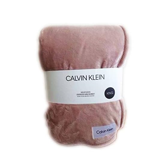 Calvin Klein Plush KING Size Blanket (Beige)
