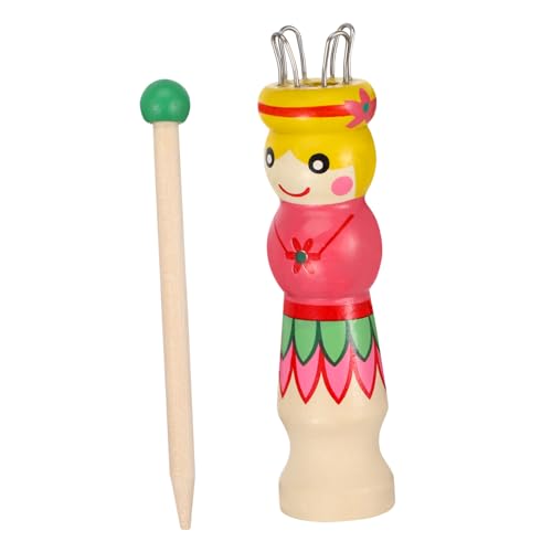 DIYEAH Máquina de Tejer de Madera para Juguete de Bricolaje con Muñeca Tejedora y Aguja Kit de Manualidades para Pulseras y Decoraciones