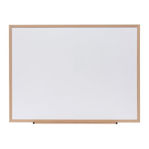 Universal 43618 Dry Erase Board, Melamine, 48 x 36, Oak Frame