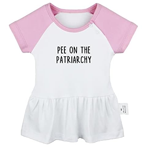 iDzn Pee On The Patriarchy Novelty Dresses, Infant Baby Girls Princess Dress, Cute Ruffles 100% Cotton Skirts Cover