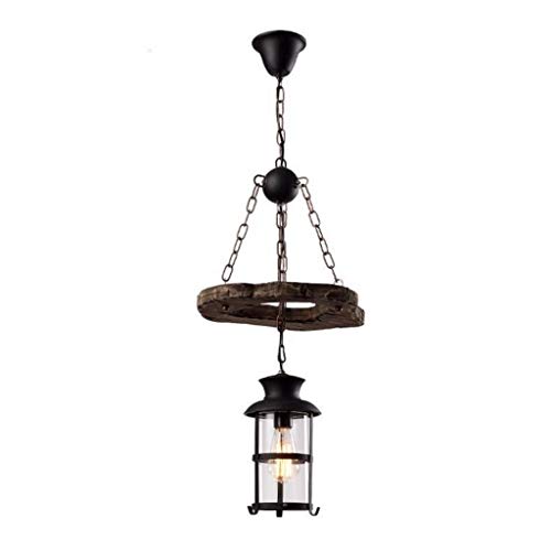 Lustre en bois vintage pour bar et cuisine au design rétro et industriel unique