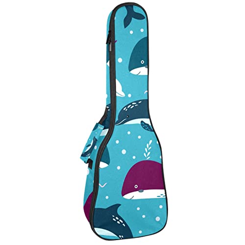 Sac ukulélé concert bleu à motif dauphin pour vos voyages à la plage