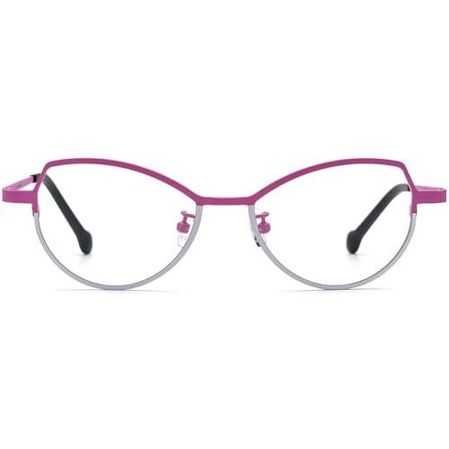 Image of FONEX Colorful Pure Titanium Glasses Frame Women Retro Round Eyeglasses