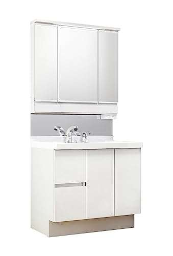 三面鏡付きホワイト洗面台 TOTO 洗面化粧台 KZ 間口75cm 除菌ワイドS3面鏡2枚扉(パナシェ