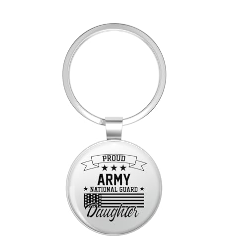 Proud Army National Guard Daughter Keychain