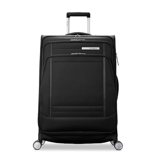 Image of Samsonite UpLIFT Lightweight Large Checked Softside 3-Piece Luggage Set with Spinner Wheels - Expandable - Airline-Approved, Polyester Soft Suitcase for Ultra Light Travel - Black