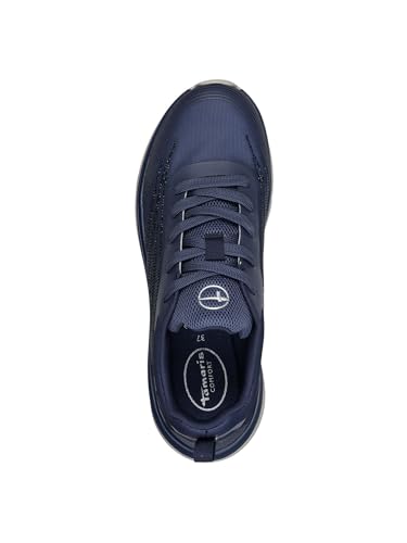 Tamaris Damen Wide FIT Sneaker Textil Feeling Light, Navy Glitter, 36 – Ansicht 3