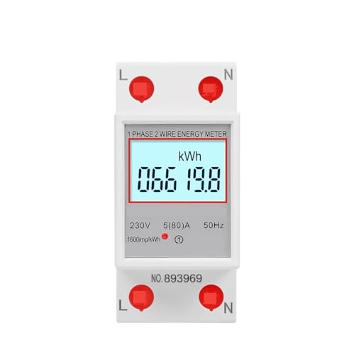 Wattmètre à affichage numérique LCD rail DIN consommation électrique 230V