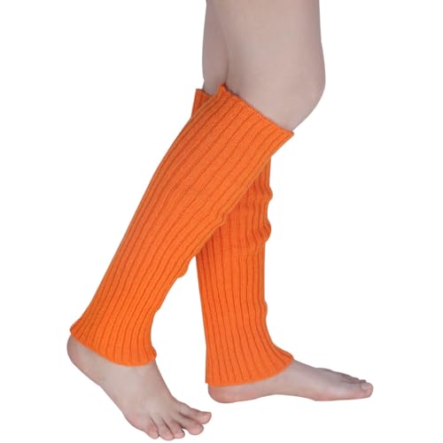 Image of FZBNSRKO Women Girls 80s Knit Leg Warmers Ribbed Long Leg Warmers for Party Sports Accessories