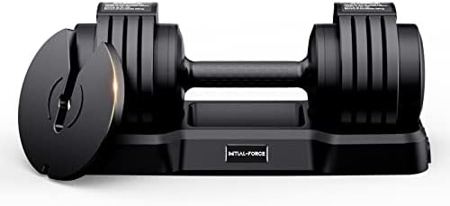 Adjustable Dumbbell, 15-55 lbs Adjustable Dumbbell Set w/Anti-Slip Handle, Single Adjustable Dumbbell for Exercises, Home Workout Equipment, Full Body Strength Training and Muscle Building, Men/Women