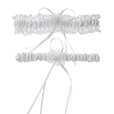 WEILYDF Wedding Bride Bow Pearl Garter Elegant Lace Leg Band Belt Foot Decor Thigh Ring Ornaments...
