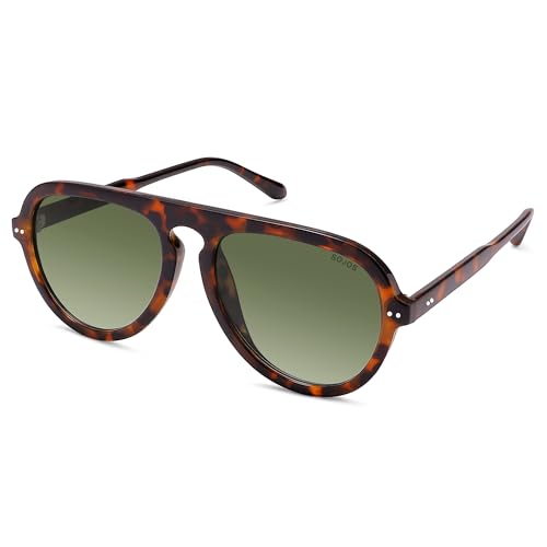 SOJOS Retro Aviator Sunglasses Womens Mens Vintage Plastic Frame Shades Lentes De Sol Para Mujer SJ2255