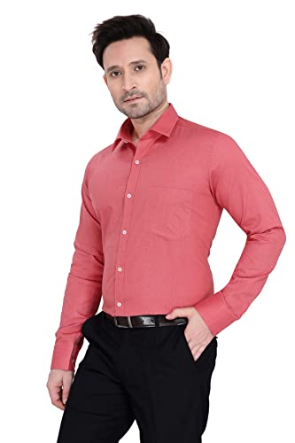 Image of Faubourg Cotton Blend 5377-5382 Men's Solid Plain Full Long Sleeve Slim Fit Formal Shirt