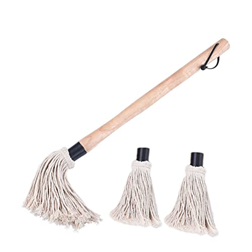 FONDOTIN Basting Brush with Replaceable Heads Cotton Brush for Marinading Meat Pastries Cakes for Grilling Baking and Roasting
