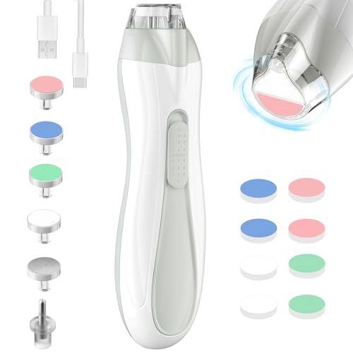 Image of Colarlemo Rechargeable Baby Nail Trimmer Electric Baby Nail File, 15-in-1 Baby Nail Clippers with Dust Cover & LED Light, Baby Nail Buffer Kit for Newborn Infant Toddler Adult Toes Fingernails, Grey
