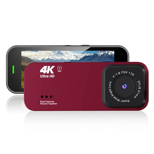 4K HD Dash Cam Front and Rear, Included 32GB Card, Night Vision, 170°Wide Angle, 24H Parking Mode