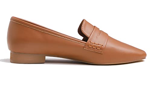 Image of FEVERSOLE Women's Fashion Dress Comfort Low Heel Office Penny Loafer Flats