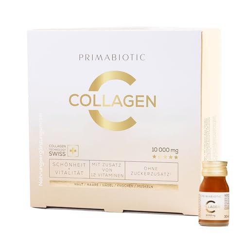 Colágeno Bebible – Primabiotic Collagen 10 000 mg | 15 Botellitas de 30 ml (450ml) | Complemento Alimenticio Bebible para el Cuidado de la Piel | Apoyo para Piel, Cabello y Articulaciones