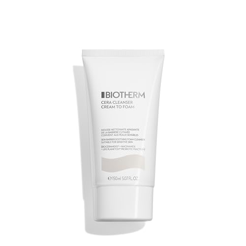 BIOTHERM Cera Foam Cleanser, erfrischender und porentief wirksamer Reinigungsschaum für Frauen, mit Life Plankton, intensives Reinigungsgel für gepflegte Haut, Reinigungscreme für Damen, 150 ml