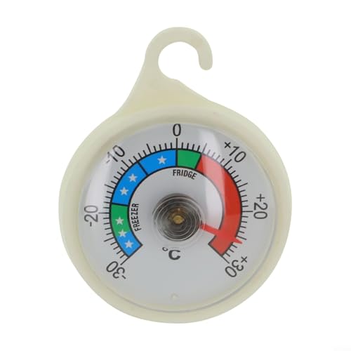 Termometro rotondo in plastica per frigorifero e congelatore con gancio per appenderlo, termometro per elettrodomestici per conservazione frigorifera, diametro 5 cm