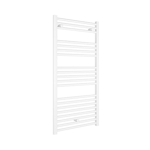 facula - Radiador Toallero DE Agua Ocean Blanco 1188x550mm | (NO Eléctrico) | 3 Soportes + purgador | Conexiones 3x1/2