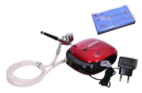 Image of Air Brush For Art, Tattoo, Barber, Nail Art, Cake Decor, Makeup, Model Painting Etc. (Mini Air Compressor With 1 Pen Gun)