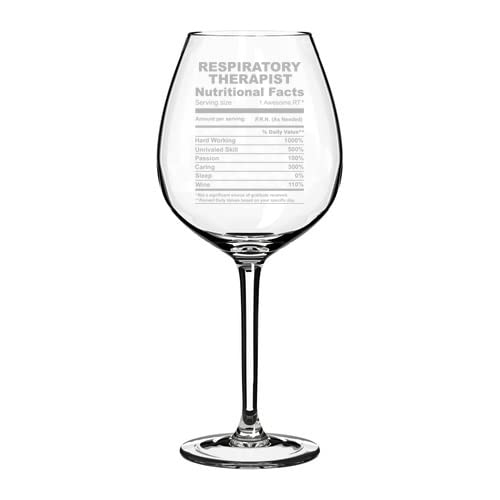 MIP Wine Glass Goblet Respiratory Therapist Nutritional Facts Funny (20 oz Jumbo)
