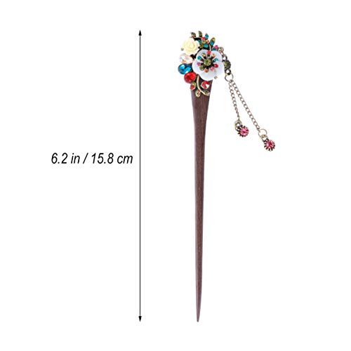 PIXNOR Bastões de Cabelo Vintage Com Pauzinhos de Cabelo de Madeira Borla para Pãezinhos. Grampo de