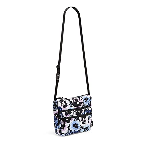 Vera Bradley Women's Cotton Utility Crossbody Purse, Plum Pansies - Recycled Cotton, One Size #TOP23