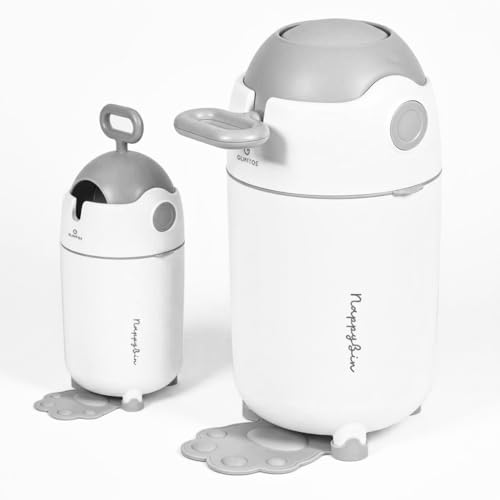 Olmitos - Cubo para Pañales con Sistema Antiolor NAPI, Contenedor pañales compacto y Gran Capacidad, Uso con Bolsas Convencionales, Fácil de Usar y Limpiar – Blanco