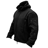 sunongvt Men's Fleece Jacket Soft Lightweight Military Tactical Outdoor Casual Coats Men Hooded Autumn Outer Adventure Jacket,Black,4XL