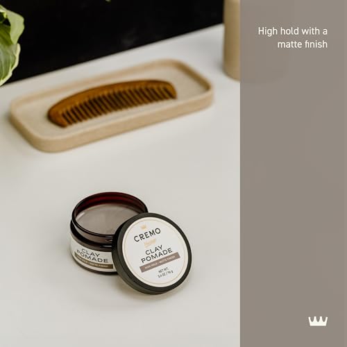 Cremo Hair Clay Pomade for Men, High Hold Matte Finish, 3.4 oz Alternate view