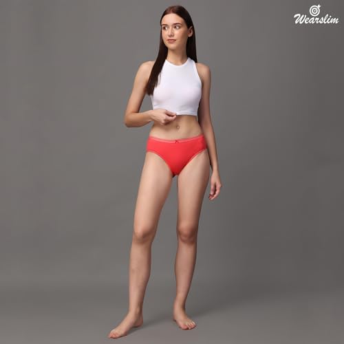 Image of Wearslim Premium Women Soft and Comfortable Women's Cotton Bikini No Show Panty | Ladies Invisible Breathable Briefs Soft Stretch Hipster Underwear