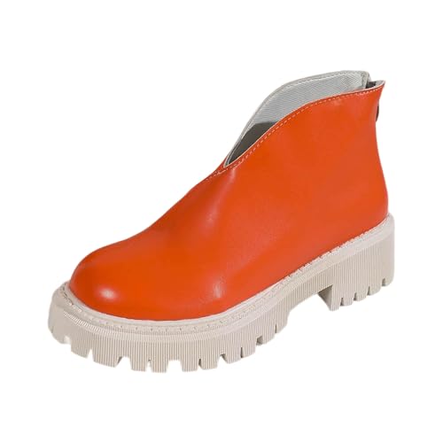 Bottines d'hiver femme à semelle épaisse et talon moyen slip-on confort