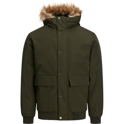 Image of JACK & JONES Men's Polyester Standard Length A-Line Coat